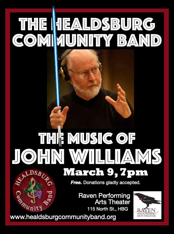 Healdsburg Community Band John Williams Concert - poster